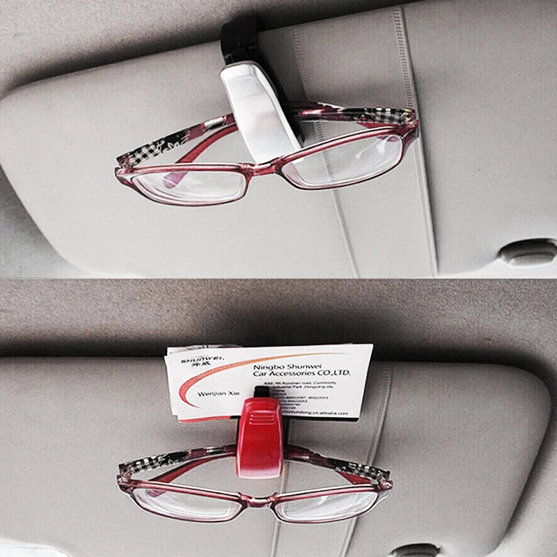 5 Colors Universal Sun Visor Glasses Box Sunglasses Eyeglasses Clip Card Ticket Holder Fastener Pen Case Auto Car Accessories