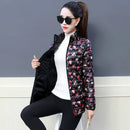 2023 Women's Down Cotton Jacket Autumn Winter Coat Short Printing Light Thin Cotton Coat Female Outerwear Manteau Femme 6XL