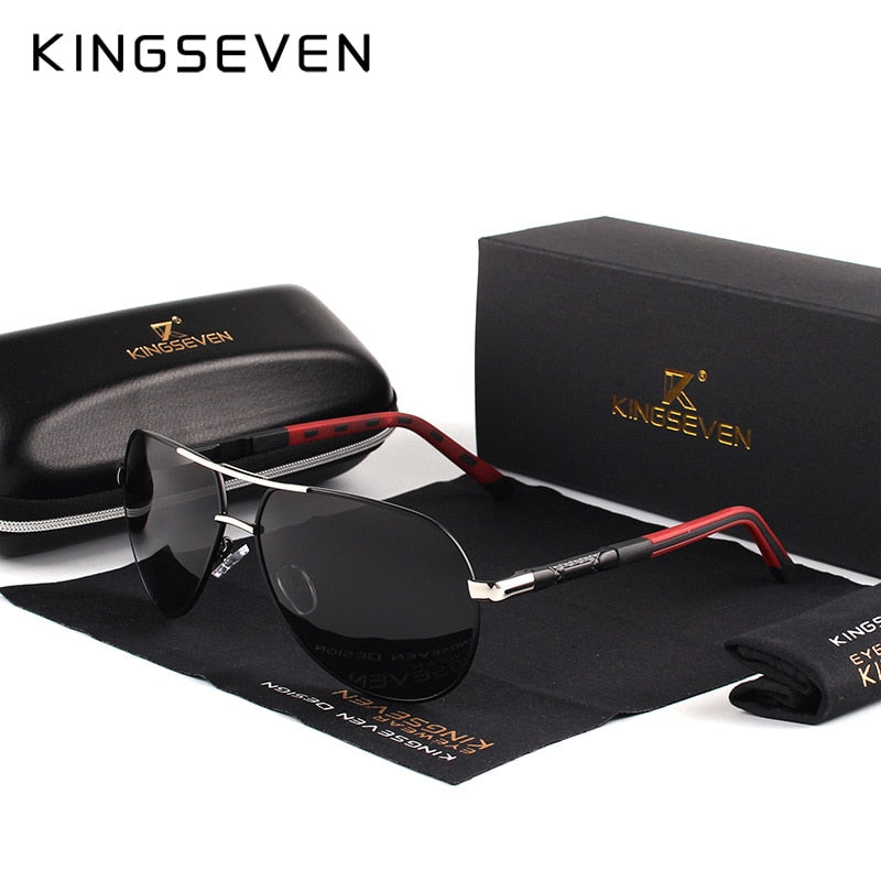 KINGSEVEN Brand Men's Aluminum Magnesium Sun Glasses Polarized UV400 Sun Glasses oculos Male Eyewear Sunglasses For Men N725