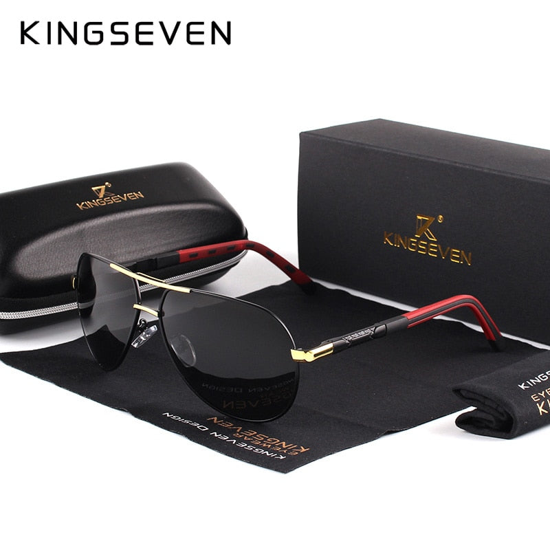 KINGSEVEN Brand Men's Aluminum Magnesium Sun Glasses Polarized UV400 Sun Glasses oculos Male Eyewear Sunglasses For Men N725