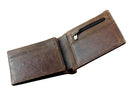 New Vintage Brown Leather Wallet With Chain Mens Bifold /Many Card Holder