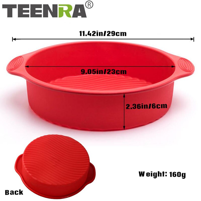 TEENRA 1Pcs Round Silicone Cake Mold Non-stick Baking Pan Muffin Cake Pan 3D Silicone Baking Dish Bread Mold Cake Form Bakeware