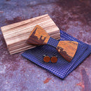 Montpellier Wood France Skyline Wooden Bow ties  Butterfly Gravata Skyline Ties For Men Cufflinks noeud papillon cravate for men