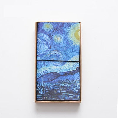 Van Gogh oil painting PU Leather Cover Notebook travel Diary Book Exercise Composition Binding Note Notepad Gift Stationery