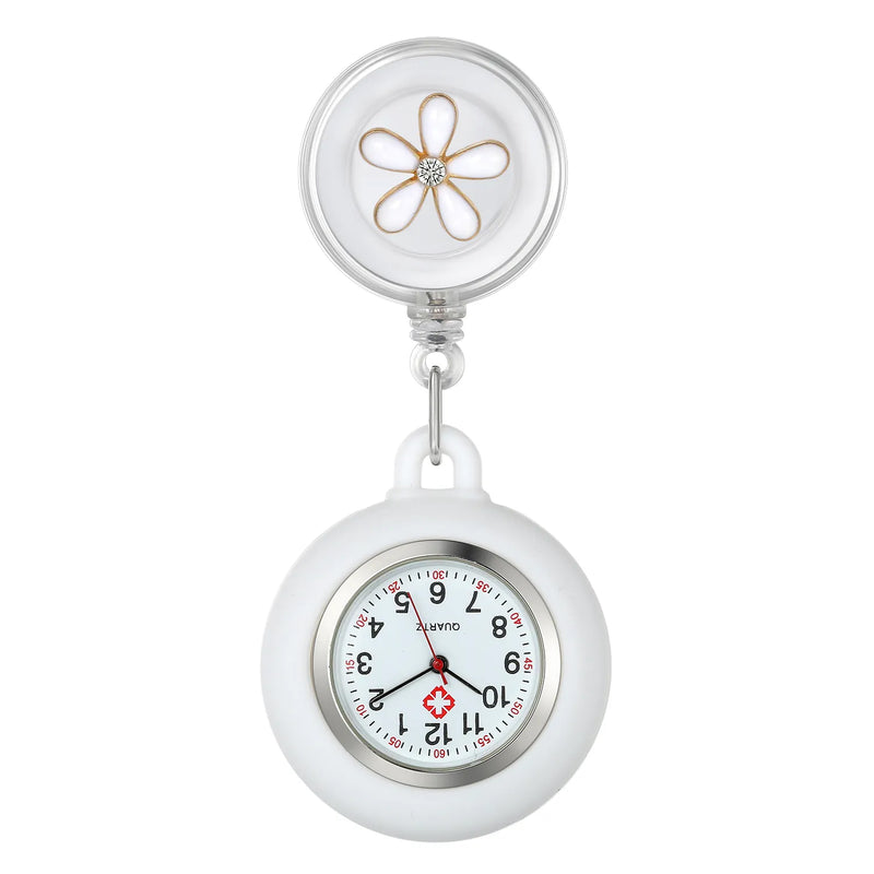 LANCARDO Nurse Watch For Women Unique Design Clip-On Pendant Watch Doctor Digital Dial Silicone Case Stretchable Flower Clock