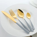 Luxury Cutlery 24Pcs Black Flatware Sets Stainless Steel Kitchen White Dinner Set Beautiful Tableware For Restaurant Table Knife