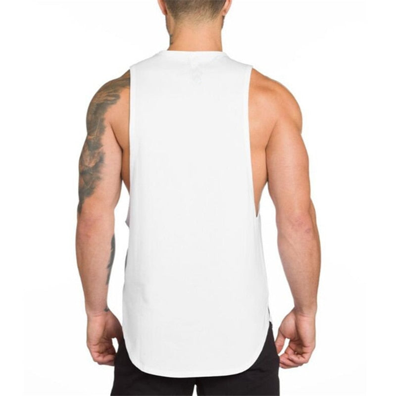 Brand Gym Stringer Clothing Bodybuilding Tank Top Men Fitness Singlet Sleeveless Shirt Solid Cotton Muscle Vest Undershirt