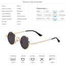 SPLOV Vintage Rap Sunglasses Men Women Steam Punk Style Hip-Hop Small Round Metal Frame Eyewear Retro Gafas De Sol With Case