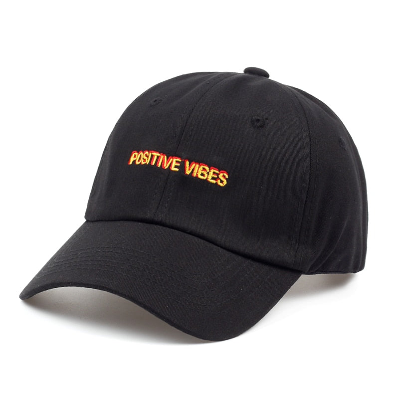 2018 new  Positive Vibes Cotton Embroidery Baseball cap men women Summer fashion Dad hat Hip-hop caps wholesale