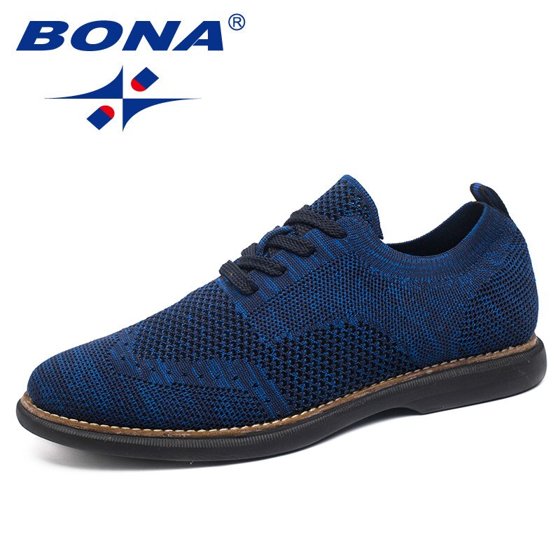 BONA New Fashion Style Men Casual Shoes Flying Weaven Men Shoes Super Light Men Oxfords Comfortable Men Flats Free Shipping