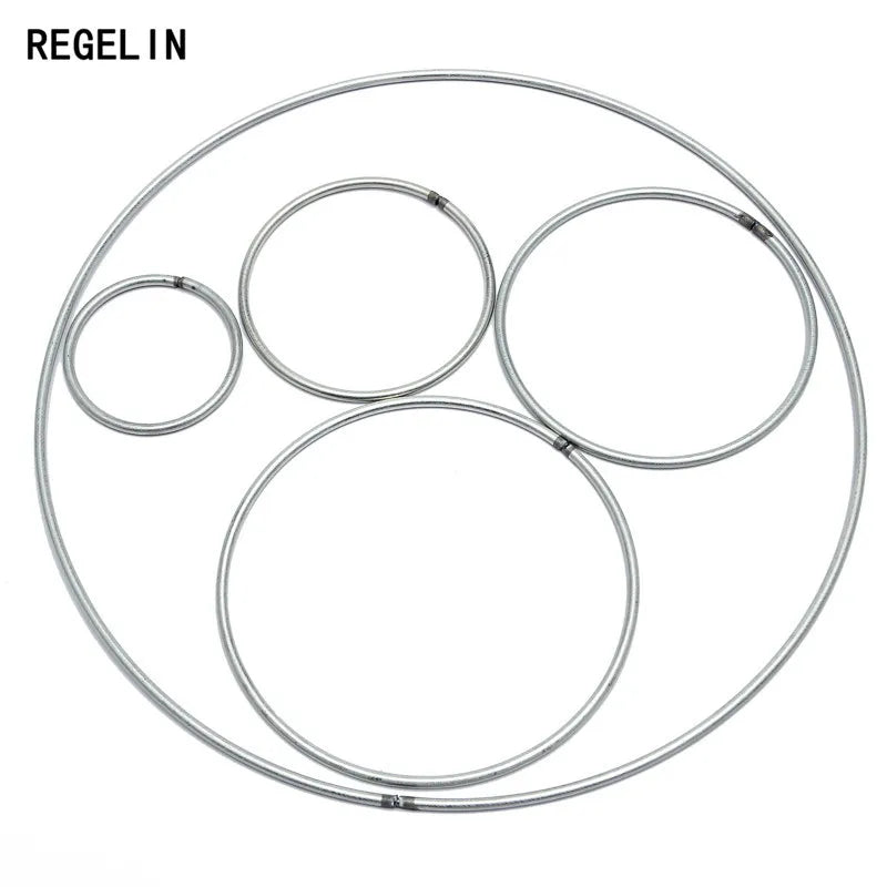 REGELIN Dream Catcher Reve Circle Rings Findings Hanging Round cercle metal pour attrape reve Net Jewelry DIY 10pcs 35-200mm