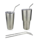 New 4Pcs/Set Reusable Stainless Steel Straw with Cleaner Brush or Straw Box Eco Friendly Metal Drinking Straws Set for Glass Mug