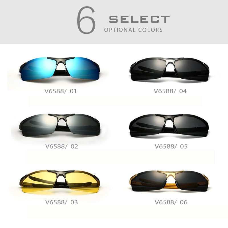 VEITHDIA Aluminum Magnesium Men's Sunglasses Polarized UV400 Coating Mirror Sun Glasses Outdoor Male Eyewear Accessories 6588