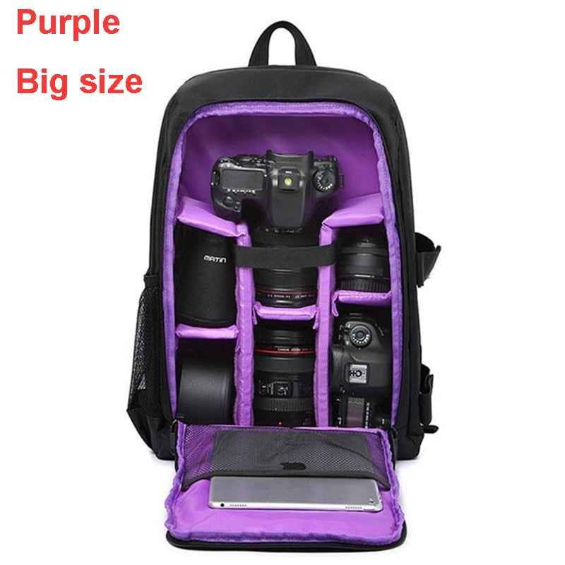 Waterproof DSLR Backpack Video Digital DSLR Camera Bag Multi-functional Outdoor Camera Photo Bag Case for Nikon Canon DSLR Lens