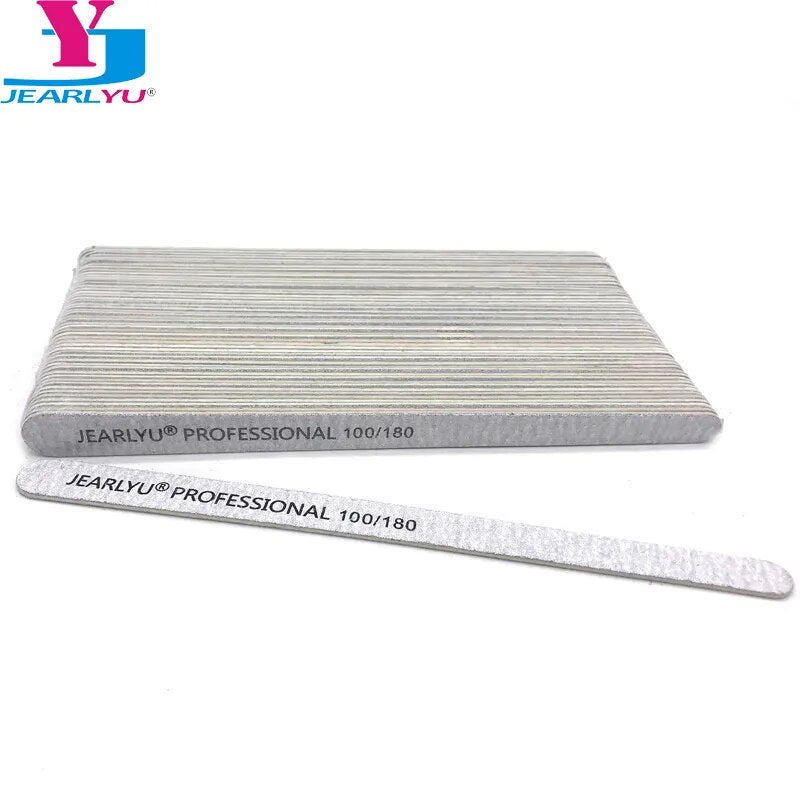 50 Pcs Wooden Professional Nail Files 100/180 Strong Thick Lixa De unha Nail Art Polishing Buffer Block Sanding Nail File Kit