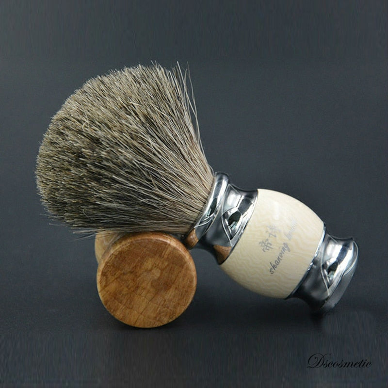 vintage hand-crafted pure Badger Hair with Resin Handle  metal base  Shaving Brush for  men's grooming kit