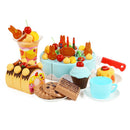 75Pcs DIY Pretend Play Fruit Cutting Birthday Cake Cream Tea Set Kitchen Food Toys Early Education Girls Children Cookware