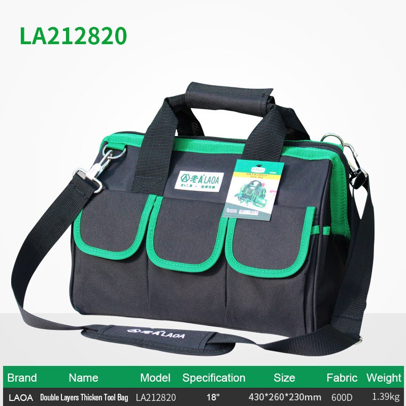 LAOA 600D Tool bag Electrician Large capacity Repair tool kit water proof bags storage for Electricians Tools