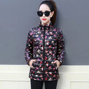 2023 Women's Down Cotton Jacket Autumn Winter Coat Short Printing Light Thin Cotton Coat Female Outerwear Manteau Femme 6XL