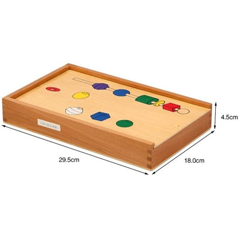 Montessori Materials Wooden Bead Sequencing Set Block Toys kid Children&