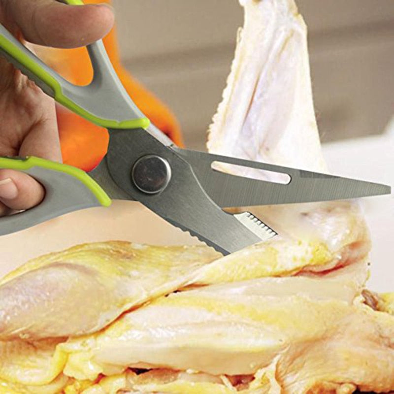 WALFOS Kitchen Scissors Knife For Fish Chicken Household Stainless Steel Multifunction Cutter Shears With Magnetic Cover