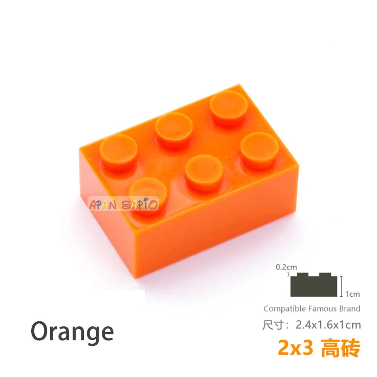 10pcs/lot DIY Blocks Building Bricks Thick 2X3 Educational Assemblage Construction Toys for Children Size Compatible With Brand