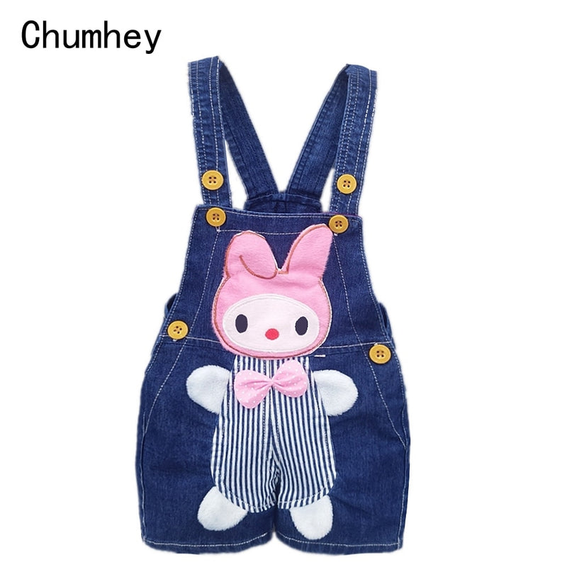 1 2 3T Baby Clothing Boys Girls Jeans Overalls Shorts Toddler Infant Denim Rompers Cute Cartoon Bebe Pants Summer Bib Clothes