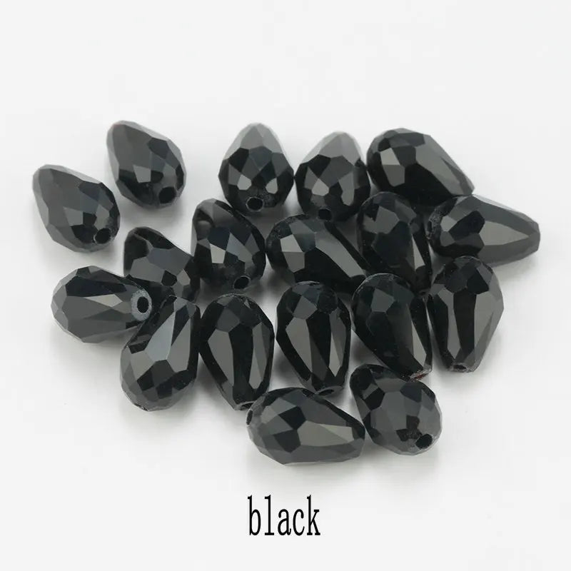 60/70PCS 8/10mm Crystal Tear Drop Shape Beads for Jewelry Making Waterdrop AB Glass Beads Loose Jewellery Beads DIY Bracelets