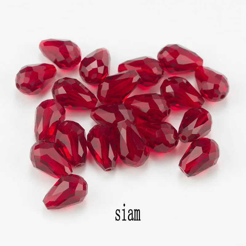 60/70PCS 8/10mm Crystal Tear Drop Shape Beads for Jewelry Making Waterdrop AB Glass Beads Loose Jewellery Beads DIY Bracelets