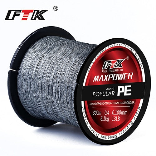 FTK Brand Tirposeidon Series 300M PE Braided Fishing Line 0.4-6.0Code 13-70LB Multifilament Fishing Line