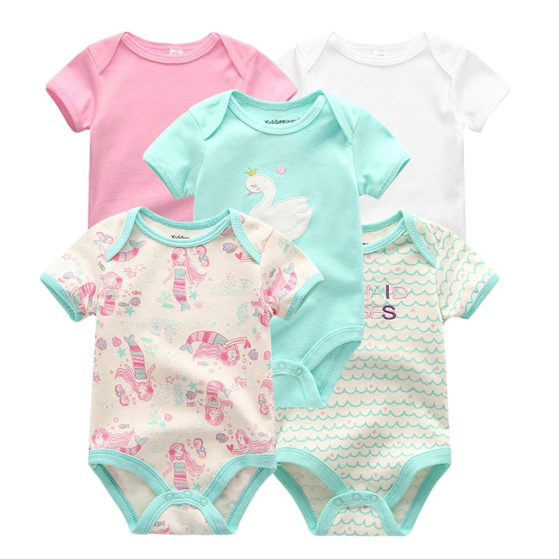 5PCS/Lot Newborn 100%Cotton Unicorn 0-12M Baby Boys Clothes Bodysuits Girls Clothing Baby Girls Clothes Roupas de bebe