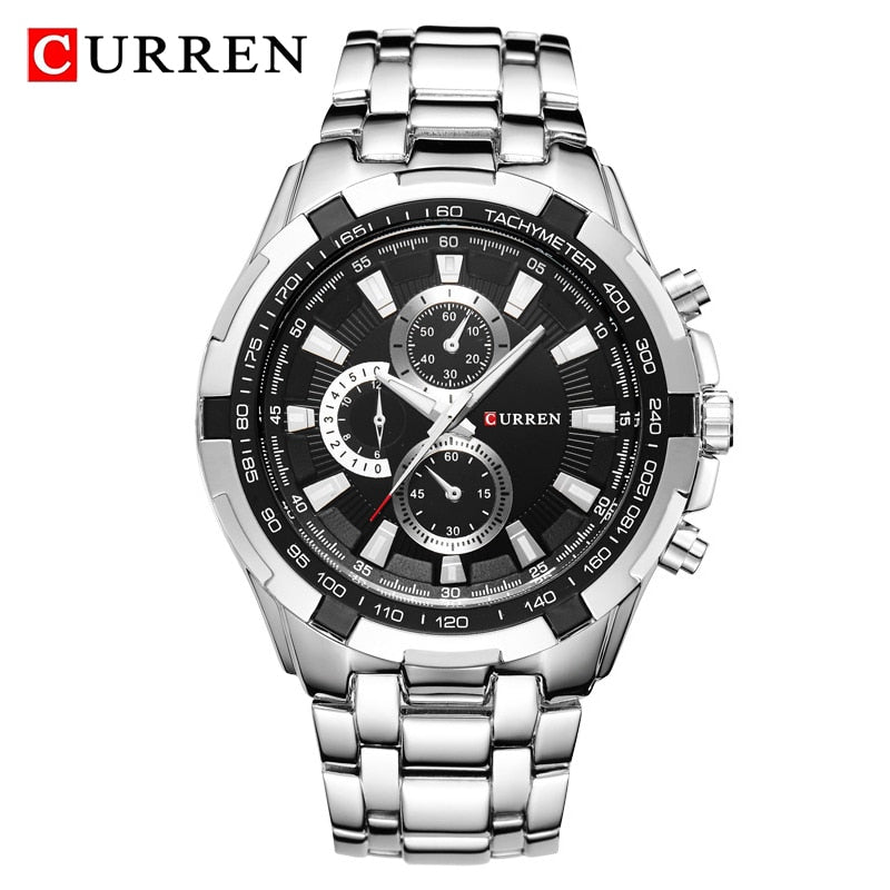 CURREN 8023 Quartz Watch Men Waterproof Sport Military Watches Mens Business Stainless Steel Wristwatch Male Clock reloj hombre