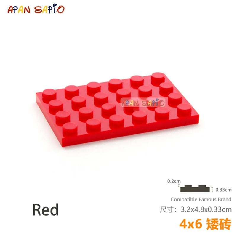 5pcs/lot DIY Blocks Building Bricks Thin 4X6 Educational Assemblage Construction Toys for Children Size Compatible With Brand