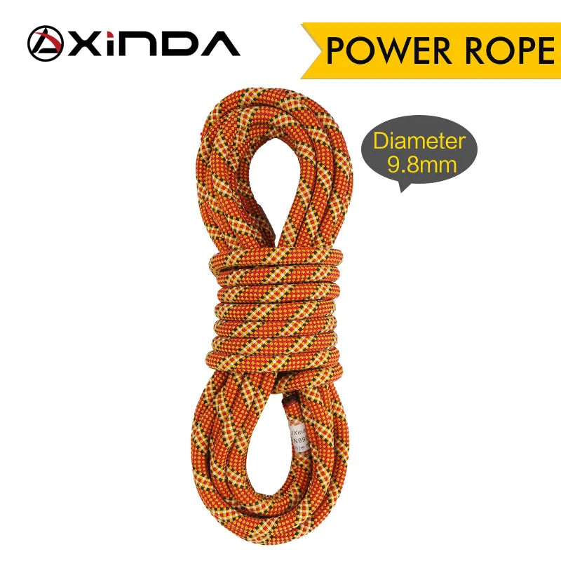 XINDA 9.8mm 10.5mm Diameter Rock Climbing Dynamic Rope Outdoor Hiking Power Rope High strength Cord Lanyard Safety Rope Survival