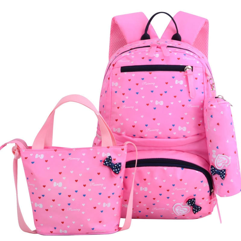 3pcs/set Printing School Bags Backpacks Schoolbag Fashion Kids Lovely Backpack For Children Girls School bag Student Mochila sac