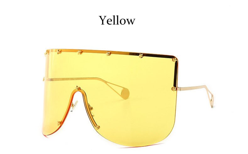 Fashion Oversized Shield Sunglasses Women Men Luxulry Brand Designer Rimless Metal Female Sun Glasses Shades Ladies