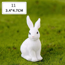 1 Pcs 12 Style Cute Rabbit Easter Miniature Hare Animal Figurine Resin Craft Mini Bunny Ornament Fairy Garden Supplies