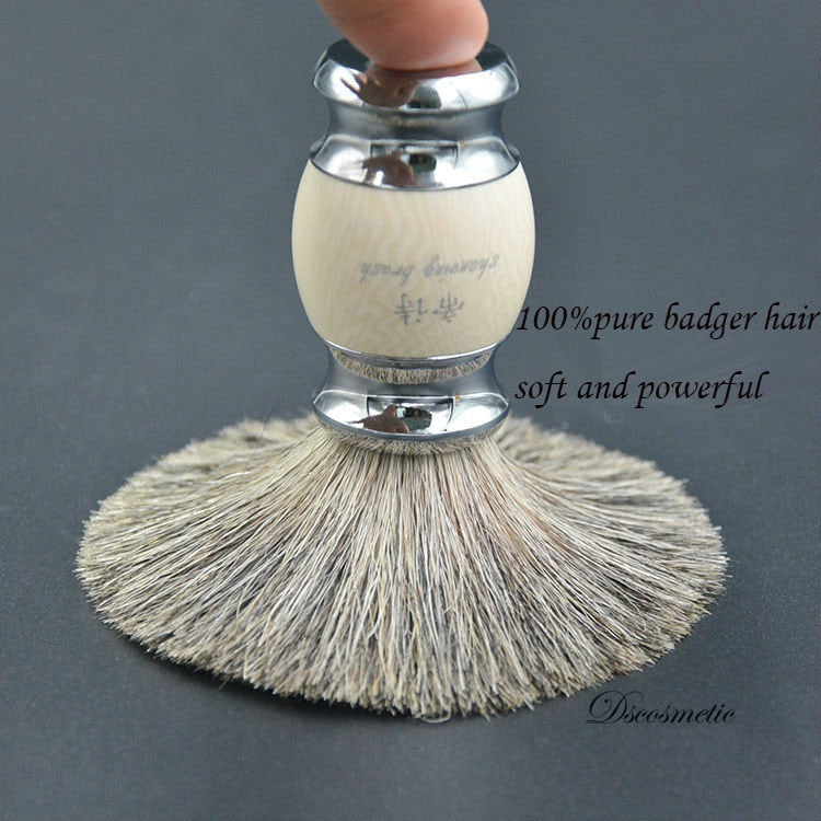 vintage hand-crafted pure Badger Hair with Resin Handle  metal base  Shaving Brush for  men's grooming kit