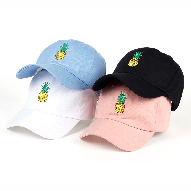 TUNICA Pineapple Embroidery Baseball Cap Cotton 100% Hipster Hat Fruit Pineapple Dad Hat Hip Hop Cotton Snapback Cap hats