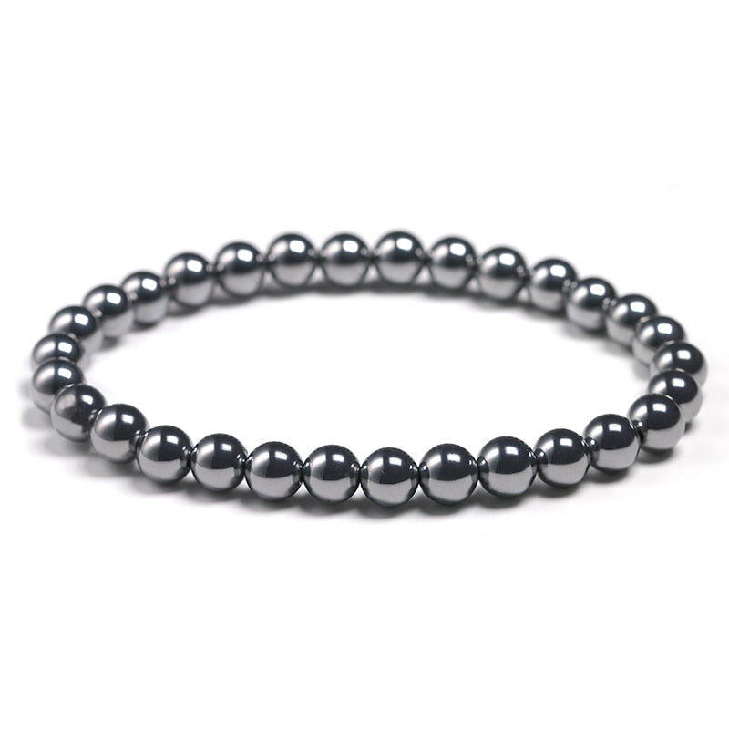 AAA Natural Black Shine Terahertz Round Beads Stone Beads Bracelet Women 6/8/10mm Men Jewelry Health Gemstone Gift