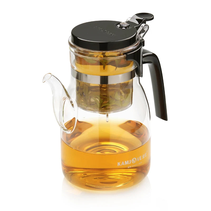 Elegant Filter Glass Tea Cup Set, Tea Pot, 900ml