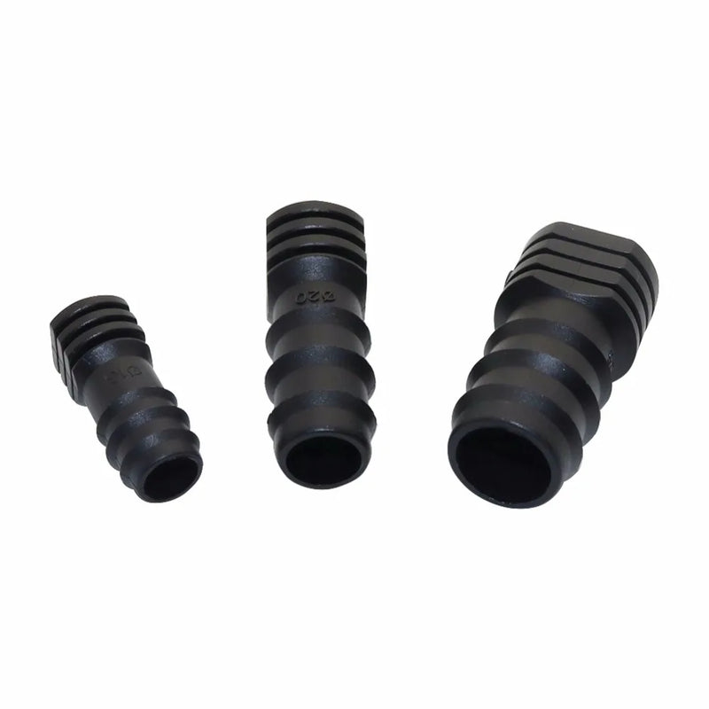 Micro Drip System DN16/20/25 Pipe Barbed End Plugs Plastic End Cap Garden Irrigation Water Tube Fitting PE Pipe Supplies 5Pcs