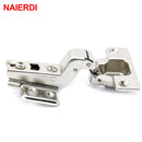 NAIERDI Self Elasti Half Overlay Hinge Cupboard Cabinet Kitchen Door Hinge 35mm Cup Special Spring Hinge For Home Hardware