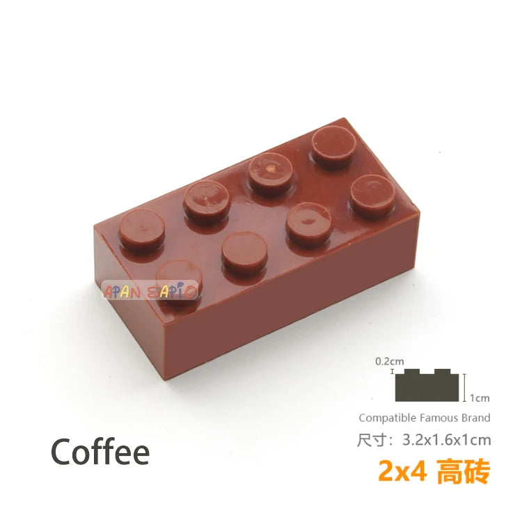 10pcs/lot DIY Blocks Building Bricks Thick 2X4 Educational Assemblage Construction Toys for Children Size Compatible With Brand