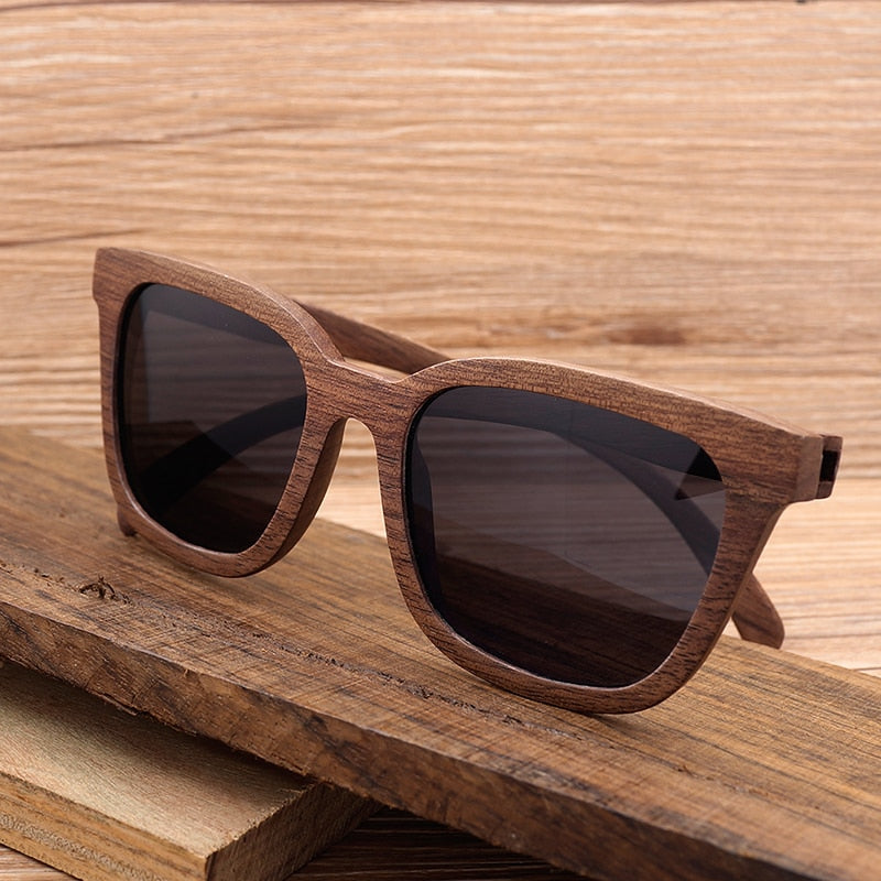 BOBO BIRD Black Walnut Wood Bamboo Polarized Sunglasses Mens Glasses UV 400 Protection Eyewear in Wooden Original Box