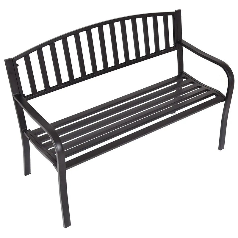 Giantex 50" Patio Garden Bench Park Backyard Outdoor Furniture Metal Steel Slats Porch Chair Seat OP70535