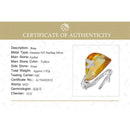 Lotus Fun Real 925 Sterling Silver Natural Amber Handmade Designer Fine Jewelry Looking Back Butterfly Rings for Women Bijoux