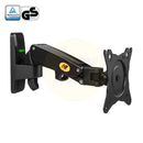 NB F120 17-27" Gas Spring Full Motion TV Wall Mount LCD Monitor Holder Aluminum Arm Bracket Silver Black