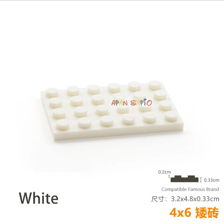 5pcs/lot DIY Blocks Building Bricks Thin 4X6 Educational Assemblage Construction Toys for Children Size Compatible With Brand