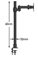 DL-T801L VESA 75X75 100X100 11kg 60cm monitor desk stand desktop holder LCD tv support 360 degree rotating tv stand movable arm